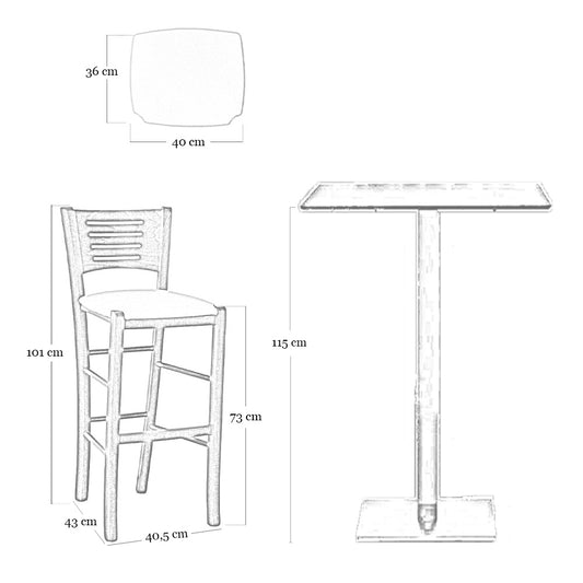 Sgabello Verox in Legno con Seduta imbottita