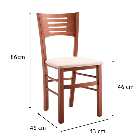 Sedia Verox in Legno con Seduta imbottita