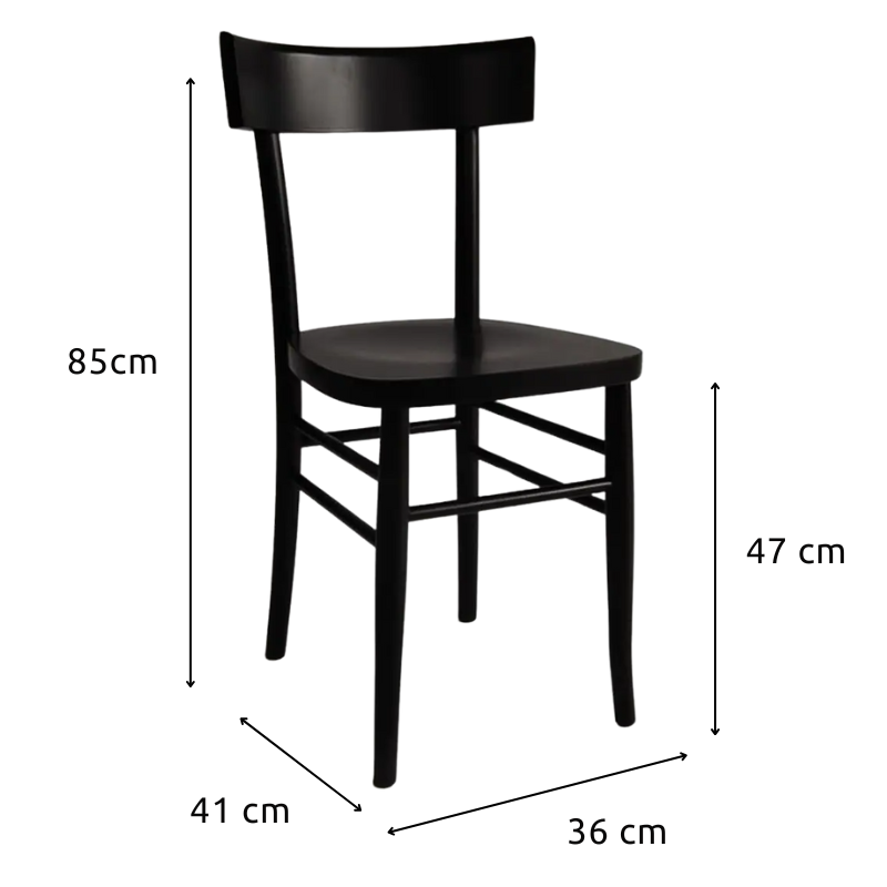 Sedia Milano in Legno con Seduta in Legno