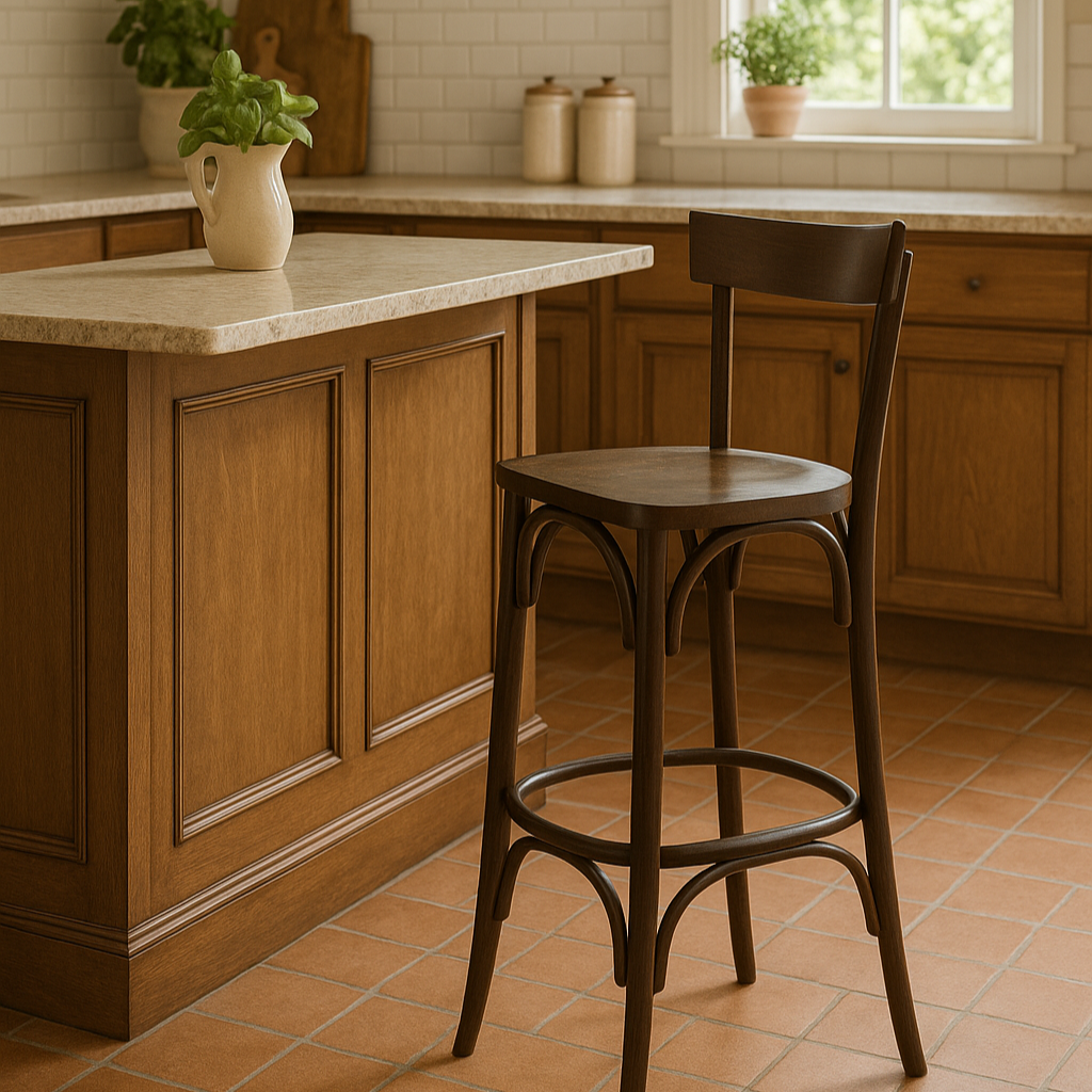 Sgabello Milano Archett in Legno con Seduta in Legno