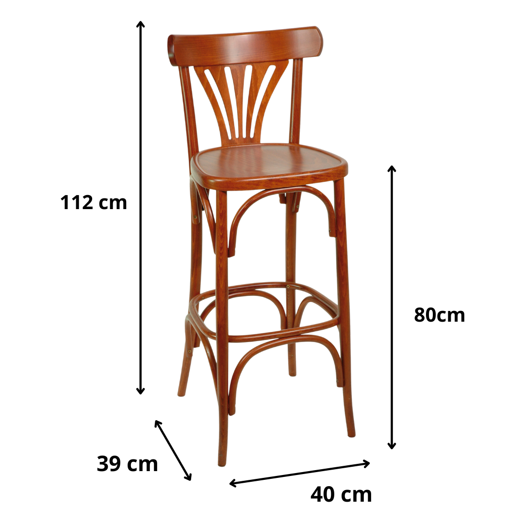 Sgabello Milano full in Legno con Seduta in Legno