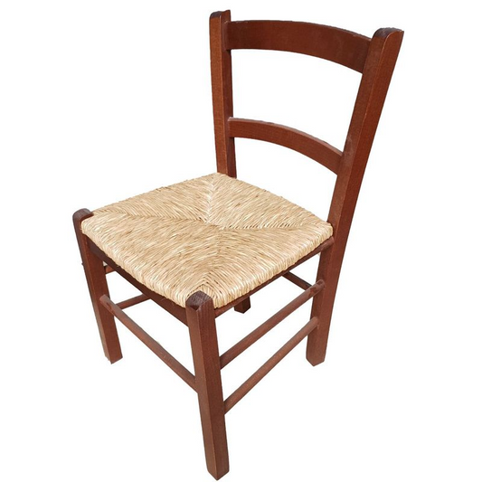Mezza sedia in Legno con Seduta in Paglia