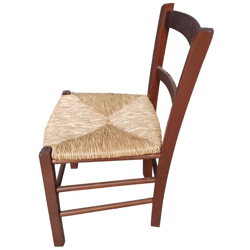 Mezza sedia in Legno con Seduta in Paglia