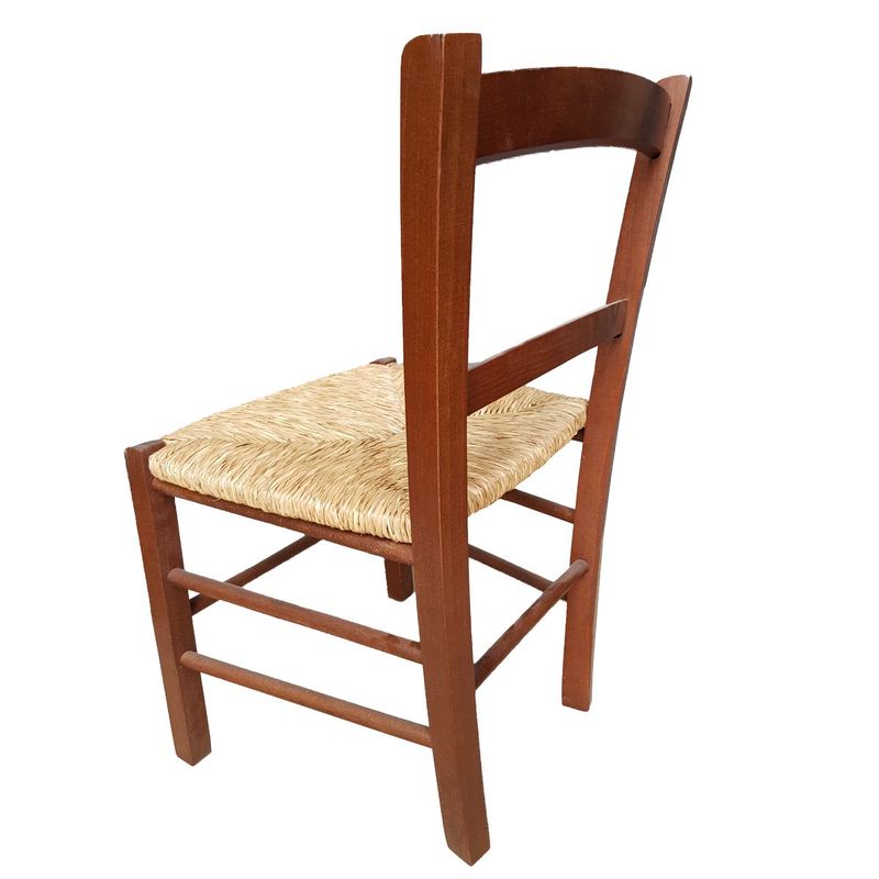 Mezza sedia in Legno con Seduta in Paglia