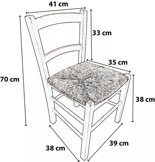 Mezza sedia in Legno con Seduta in Paglia
