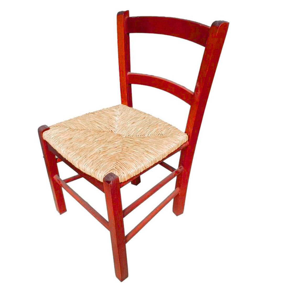 Mezza sedia in Legno con Seduta in Paglia