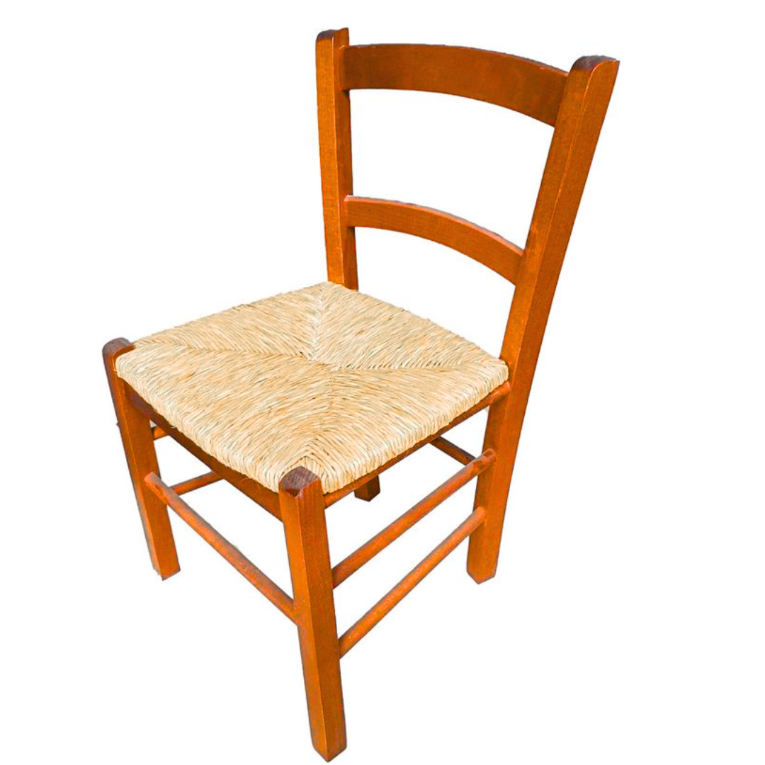 Mezza sedia in Legno con Seduta in Paglia