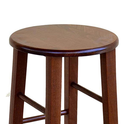 Sgabello rotondo in Legno con Seduta in Legno H67 cm