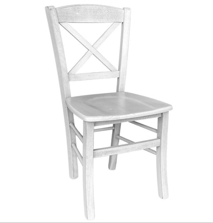 sedia Venezia croce Bianco Anticato